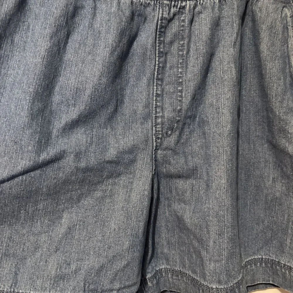 George Women Blue Jean Elastic Waist Shorts Large 36-38 Pockets Waist 36" Preown - Picture 3 of 9